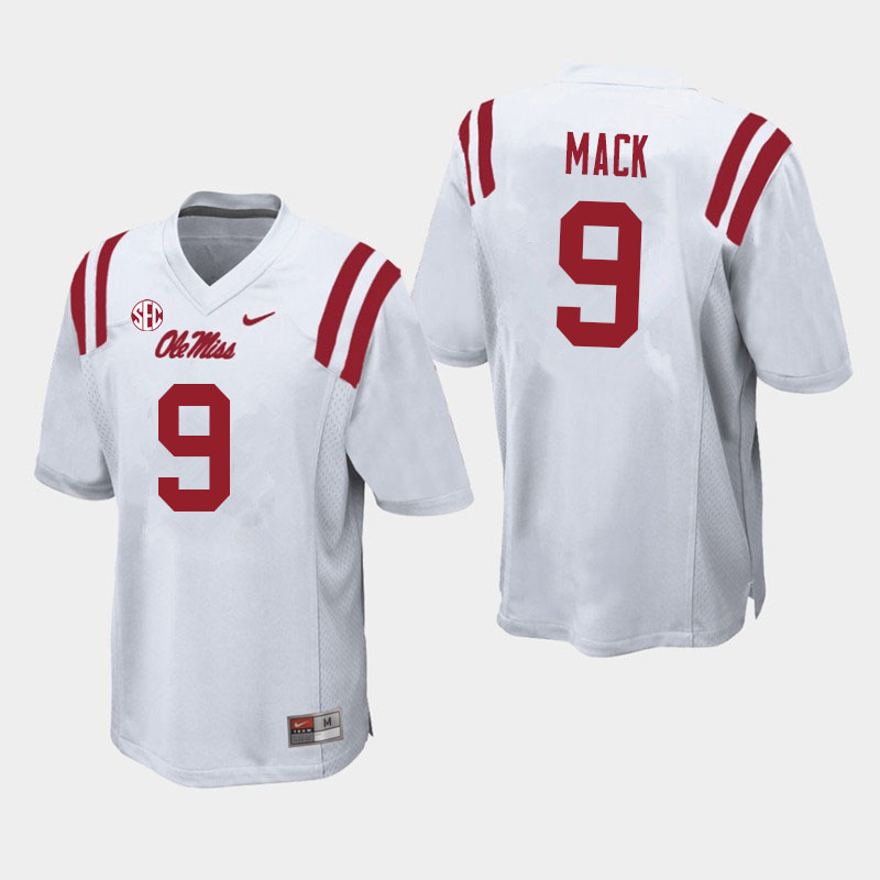 Brandon Mack Ole Miss Rebels NCAA Men's White #9 Stitched Limited College Football Jersey ZQG0258DT